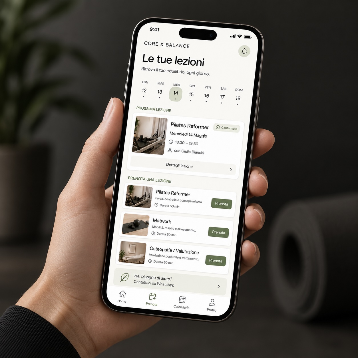 App Core&Balance per la gestione delle lezioni